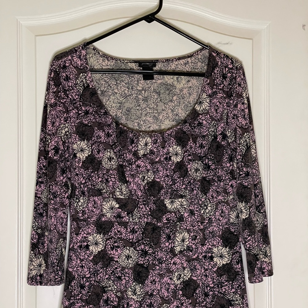 Floral Women's Top - Black and Pink